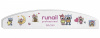 RuNail Пилка для ногтей Совы, белая, полукруг, 180 / 240, №6643