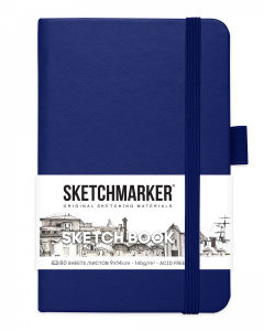Sketchmarker Блокнот для зарисовок 9х14см 80л 140гр твердая обложка Королевский синий