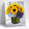 Molly Картина по номерам 15х20см Букет подсолнухов с гортензией