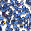 Krimp Кубик 4х4мм хрустальное стекло 45шт Синий мульти