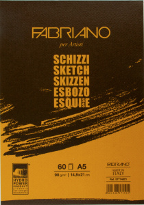 Fabriano Альбом для рисования 14.8х21см 60л 120гр Schizzi Мелкозернистая