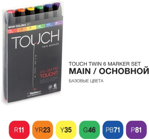 Touch Twin Набор маркеров 6цв Основные цвета 