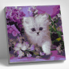 Molly Картина по номерам 30х30см Котенок в сиреневых цветах