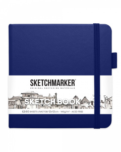 Sketchmarker Блокнот для зарисовок 12х12см 80л 140гр твердая обложка Королевский синий