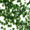Krimp Кубик 2х2мм хрустальное стекло 100шт Зеленый прозрачный