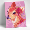 Molly Картина по номерам 15х20см Олененок с цветком