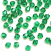Krimp Биконус 4х4мм хрустальное стекло 90шт Изумруд