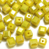 Krimp Кубик 6х6мм хрустальное стекло 45шт Желтый матовый АВ