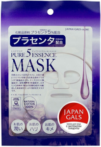 JAPAN GALS Pure 5 Essence Маска для лица с плацентой, 30 шт