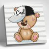 Molly Картина по номерам 20х20см Медвежонок в кепке